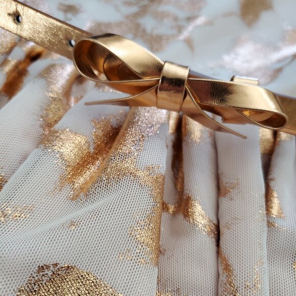 The Children's Place Rose Dust Metallic Blush Pink Girl's Belted Dress Size 14 - Picture 8 of 15